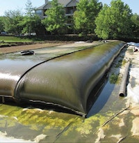Filtration Tubes Used To Remove Sediment From Pond