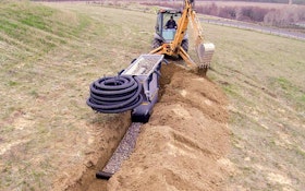 Rockslide allows one worker to install a gravel-and-pipe leach line
